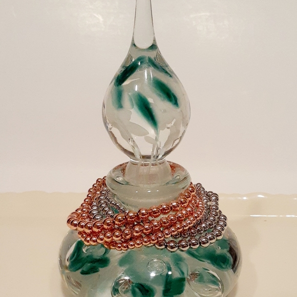 14k Rose Gold/Silver Plated Stackable Bead Bracelets - Picture 15 of 16